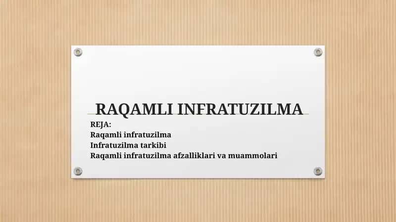 RAQAMLI INFRATUZILMA 1