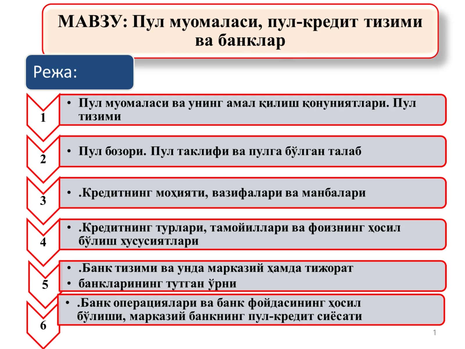 Пул муомаласи (Moliyaviy muomala) 1
