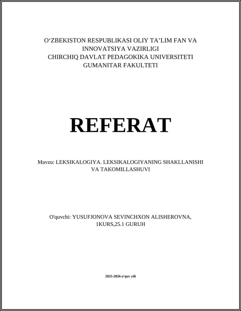 LEKSIKALOGIYA 1