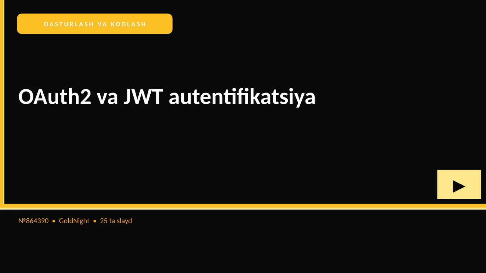 OAuth2 va JWT autentifikatsiya 1