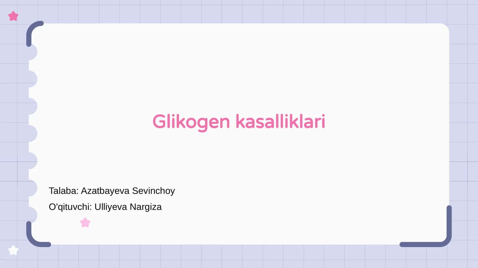 Glikogen kasalliklari 1