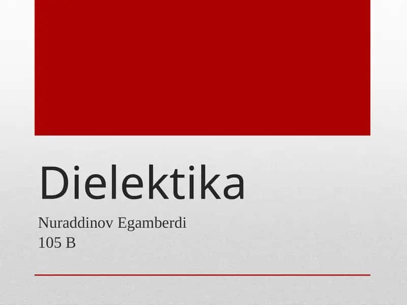 Dielektika 1