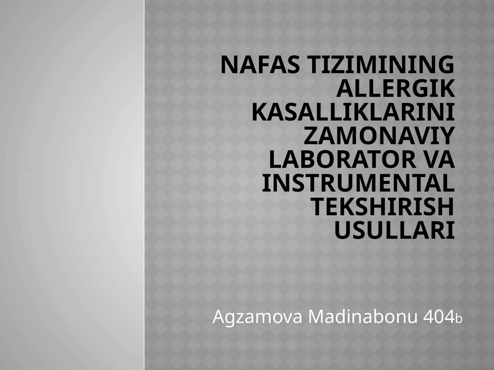 Nafas tizimi funksional tekshirish usullari 1