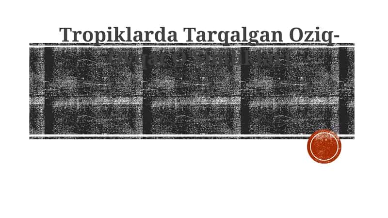 Tropiklarda Tarqalgan Oziq-Ovqat O'Simliklari 1
