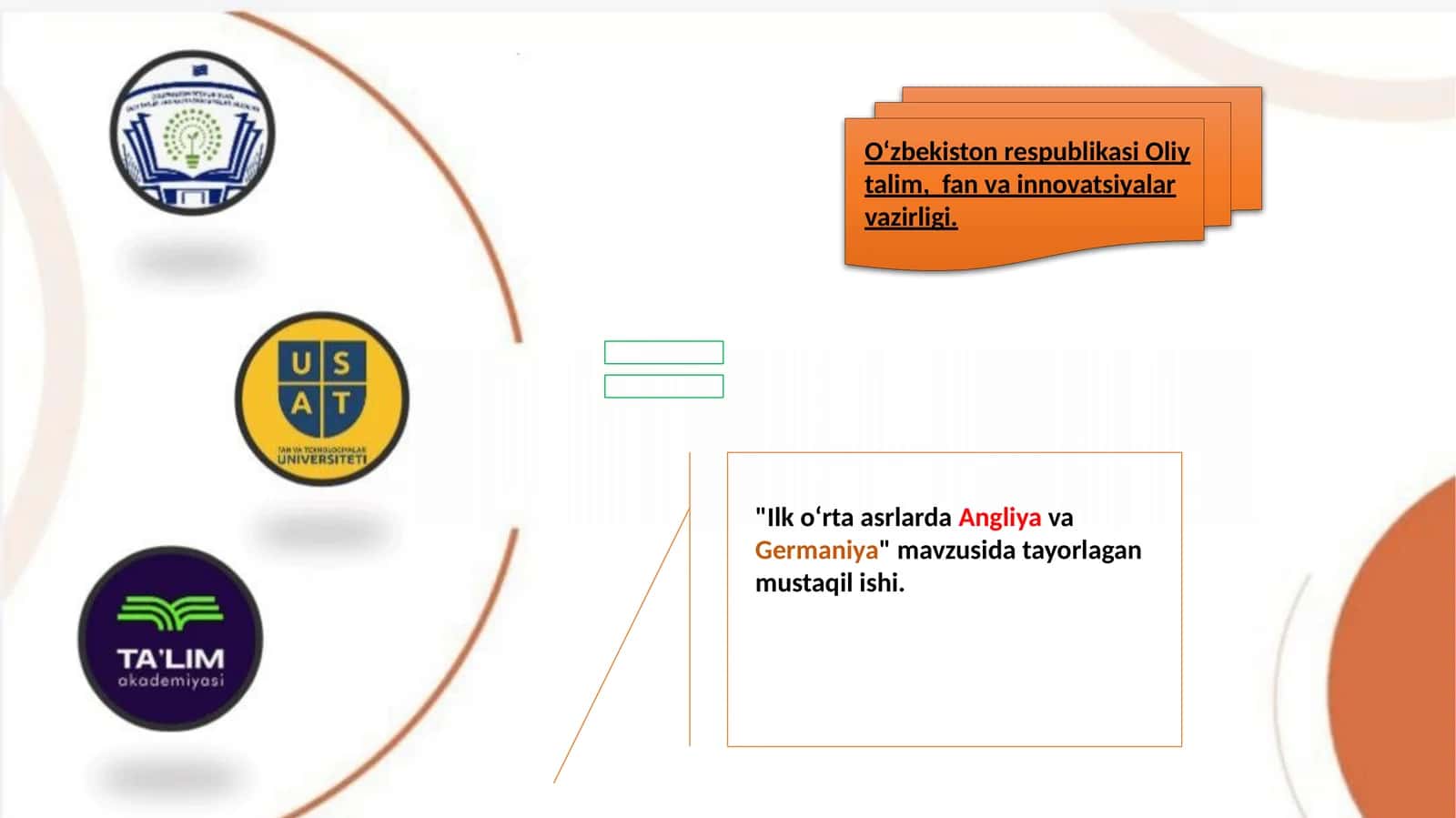 Ilkoʻrtaasrlarda Angliya va Germaniya 1