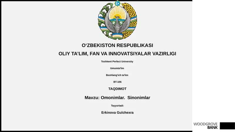 Omonimlar. Sinonimlar 1