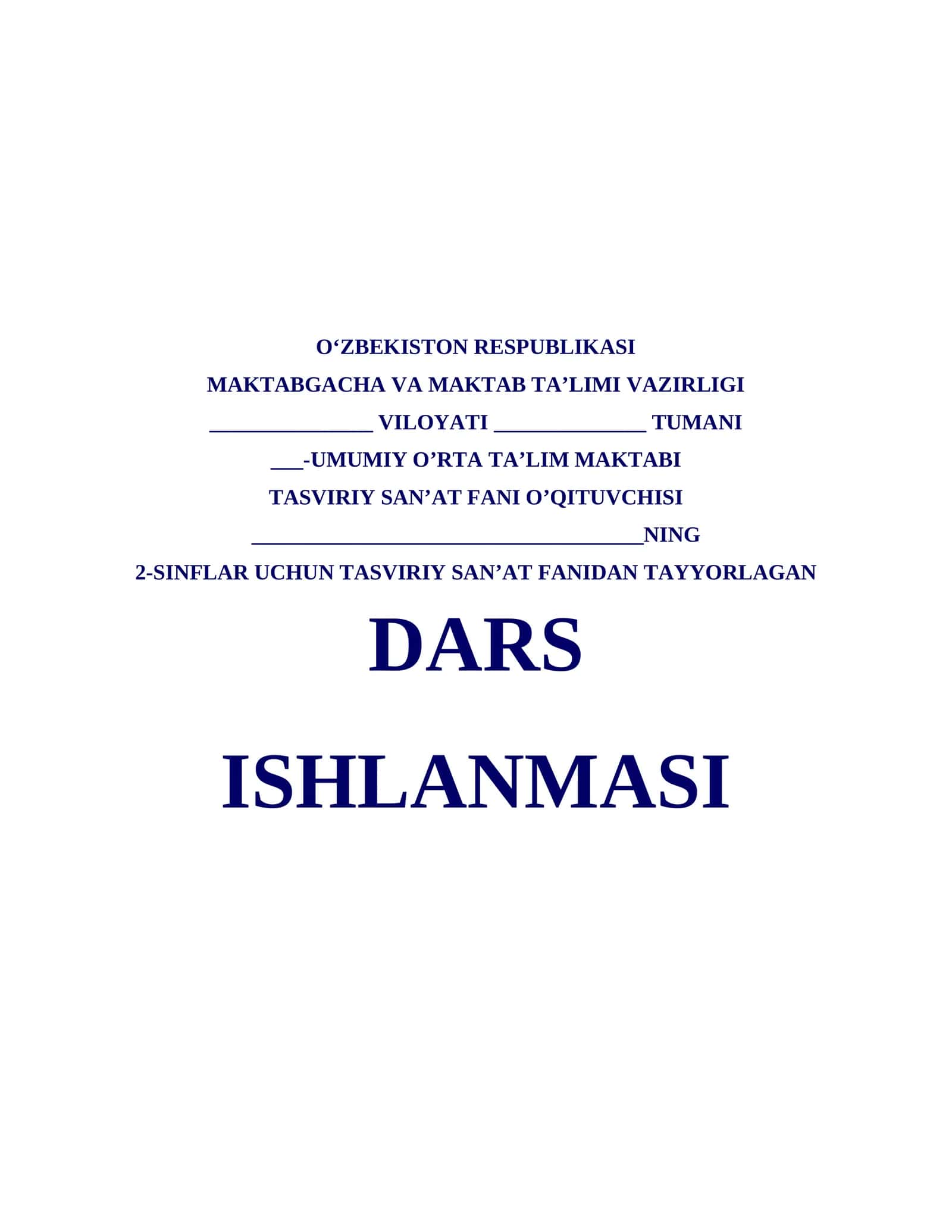 Barmoqlar bilan chizish dars ishlanmasi 2-sinf 1