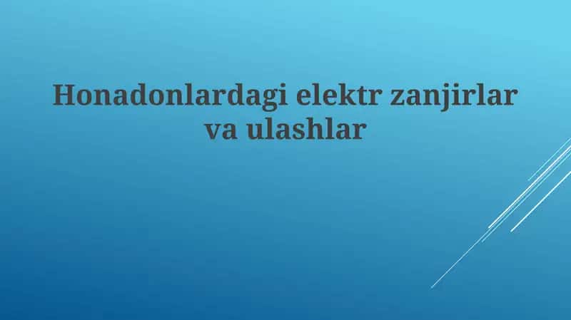 Elektr zanjiri tahlili 1