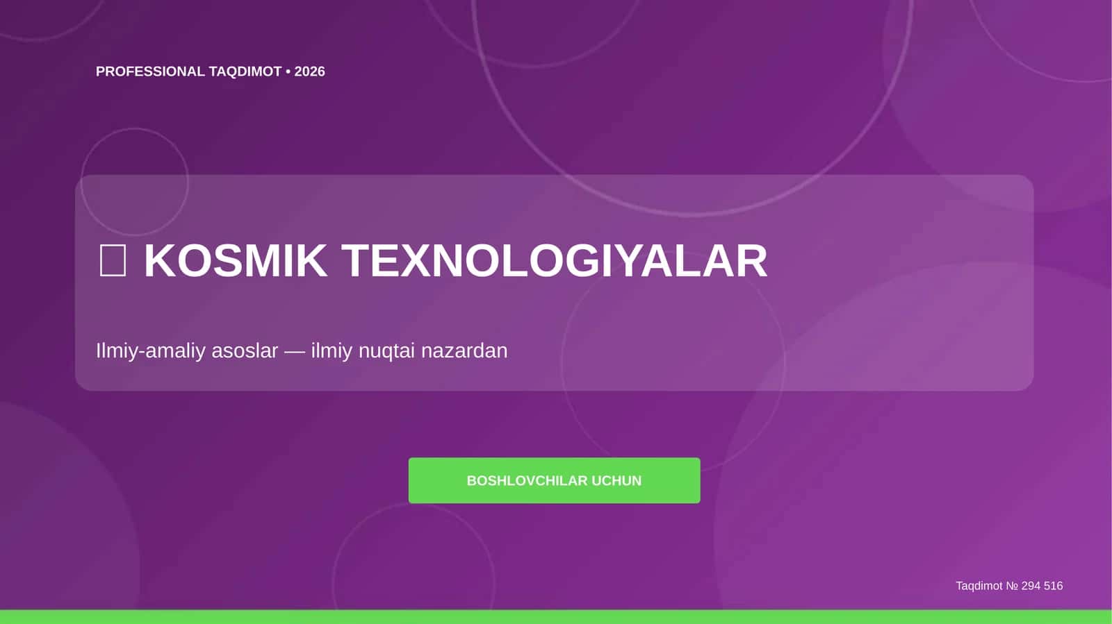 PROFESSIONAL TAQDIMOT • 2026 1