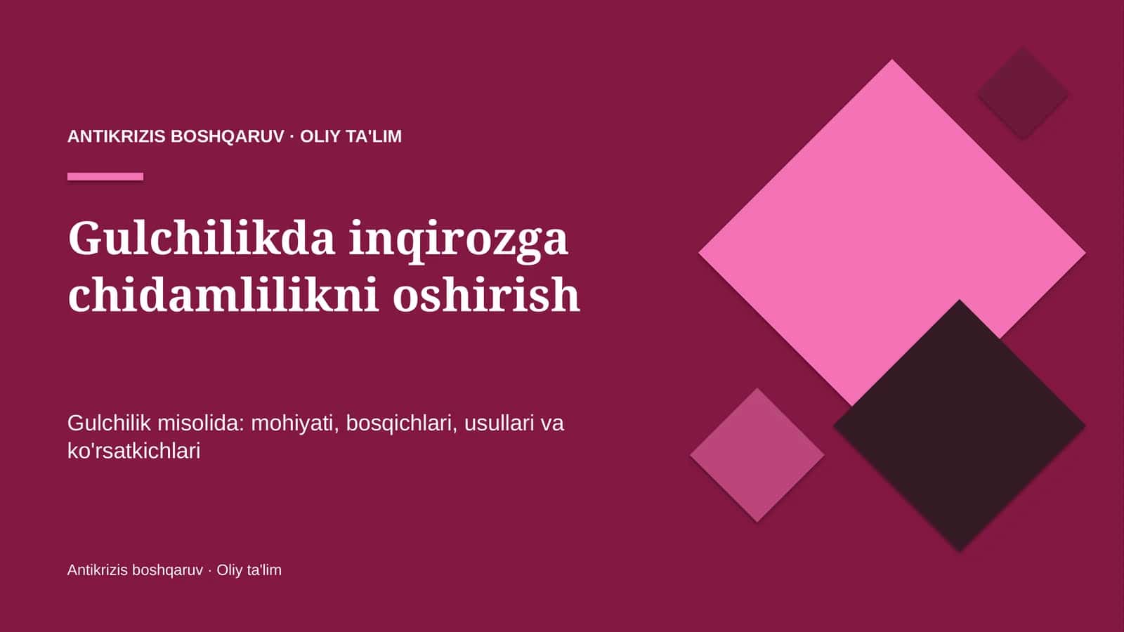 Gulchilikda inqirozga chidamlilikni oshirish 1
