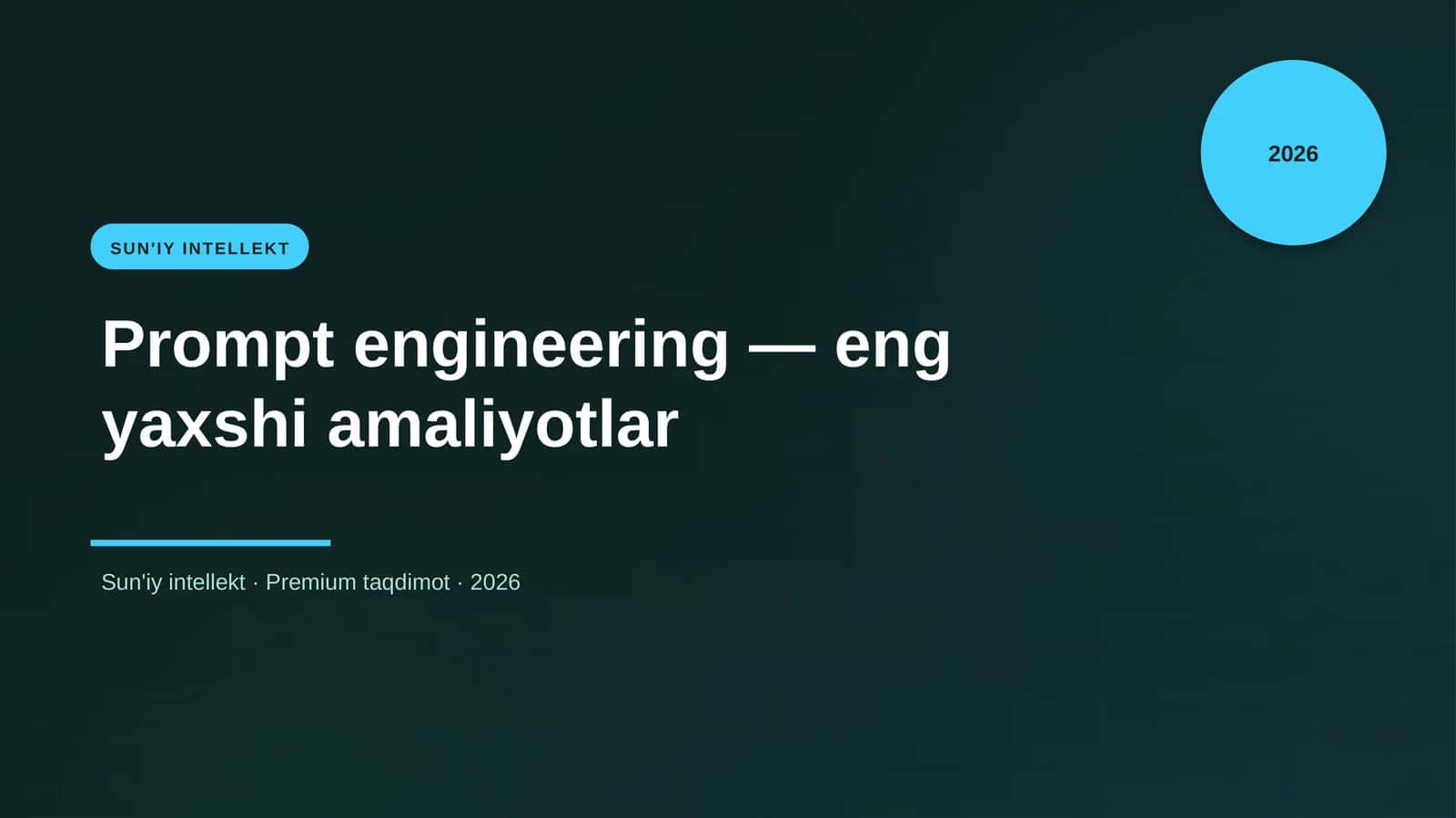 Prompt engineering — eng yaxshi amaliyotlar 1