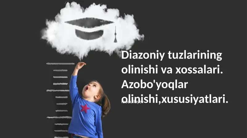 Azo bo'yoqlar va diazoniy tuzlar 1