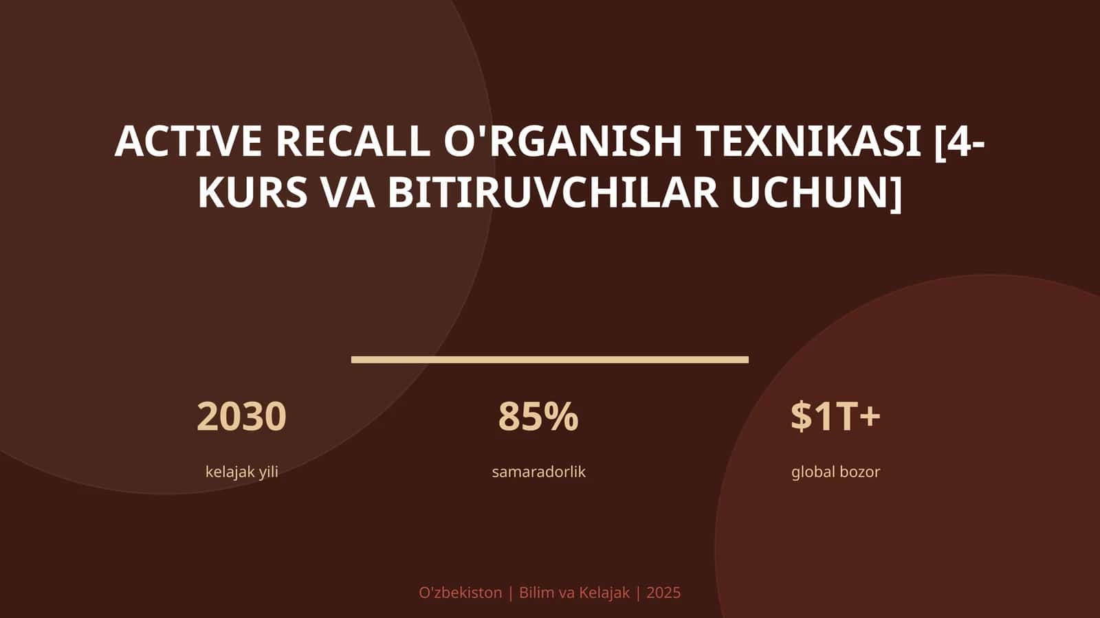Active recall o'rganish texnikasi [4-kurs va bitiruvchilar uchun] 1