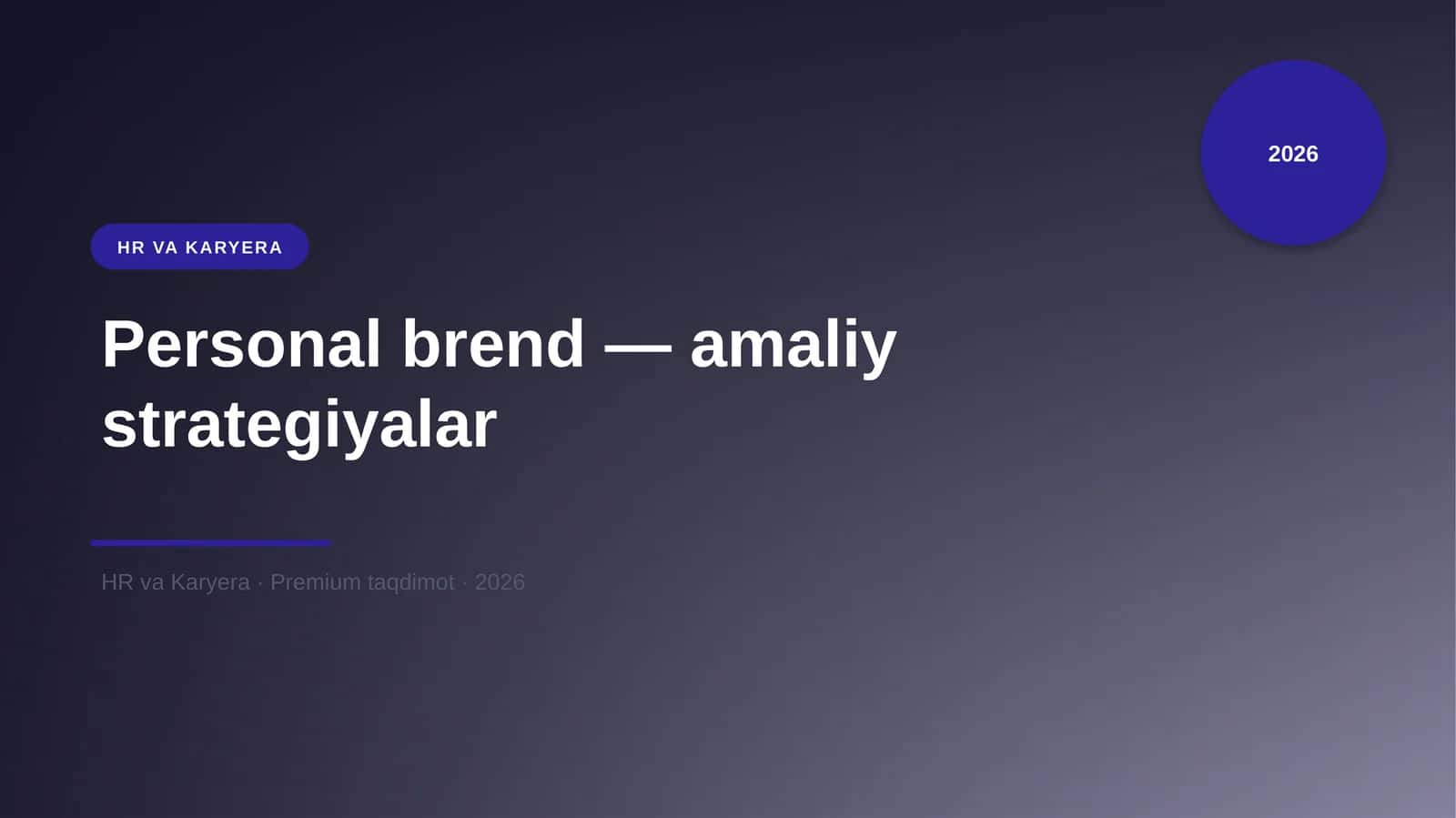 Personal brend — amaliy strategiyalar 1