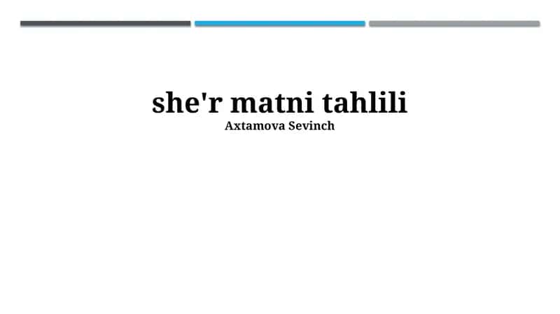 She'r matni tahlili 1