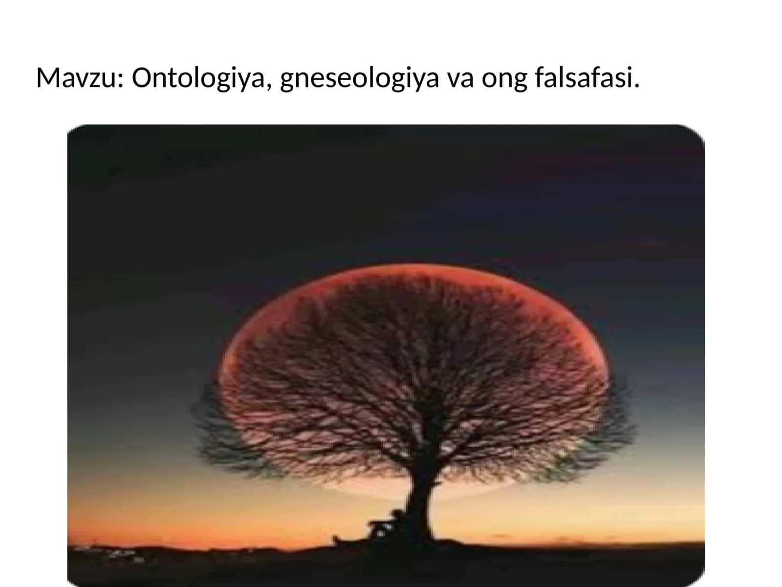 Ontologiya, gnoseologiya va ong falsafasi 1