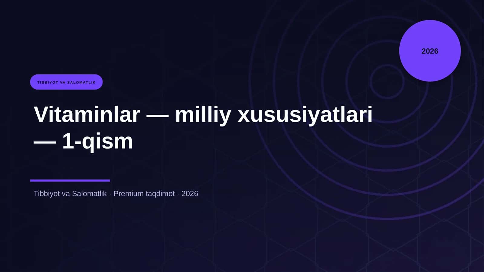 Vitaminlar — milliy xususiyatlari — 1-qism 1