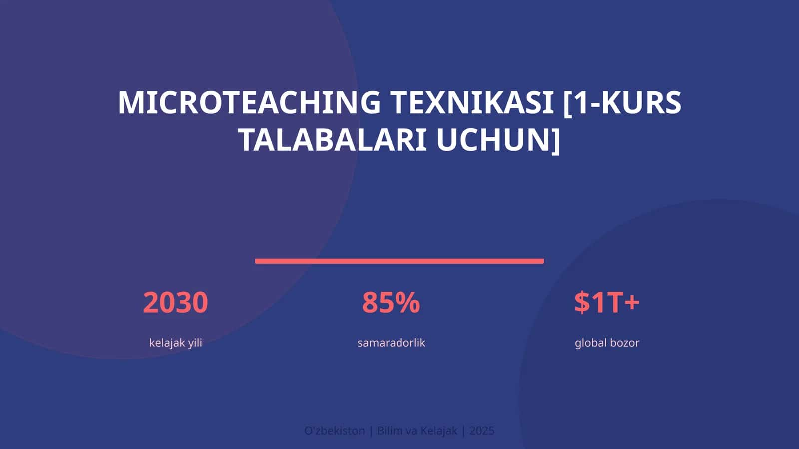 MICROTEACHING TEXNIKASI [1-KURS TALABALARI UCHUN] 1