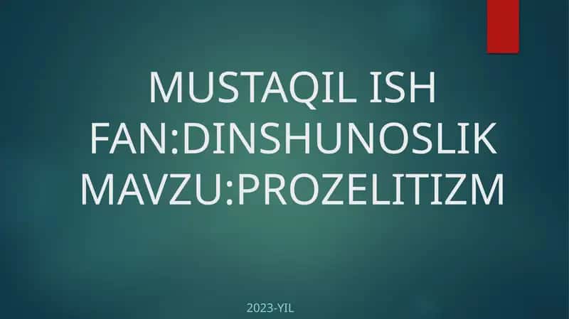 Prozelitizm 1