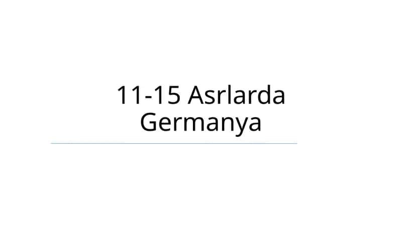 11-15 Asrlarda Germanya 1