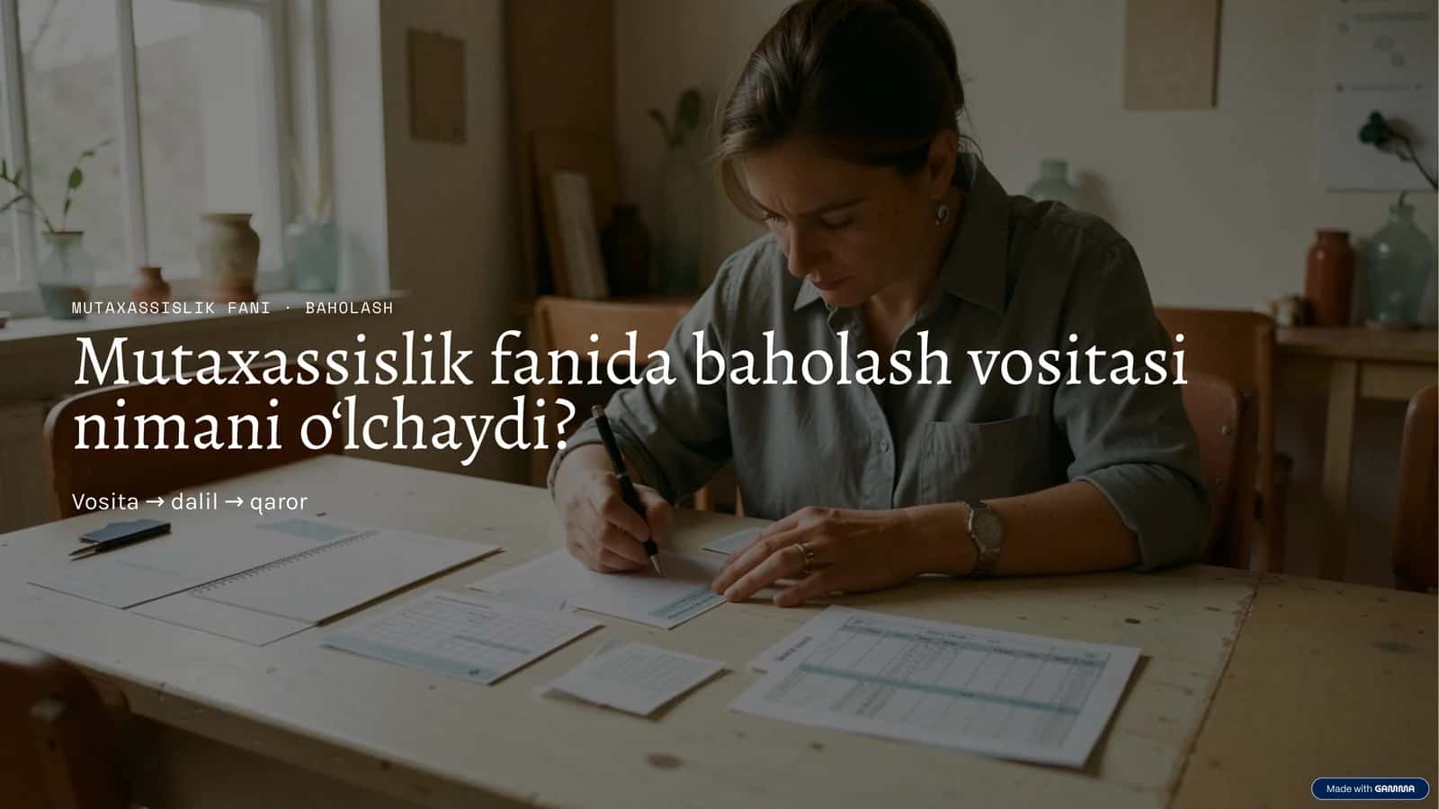 MUTAXASSISLIK FANI · BAHOLASH 1
