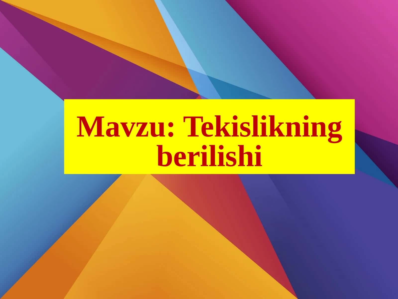 Tekislikningberilishi 1