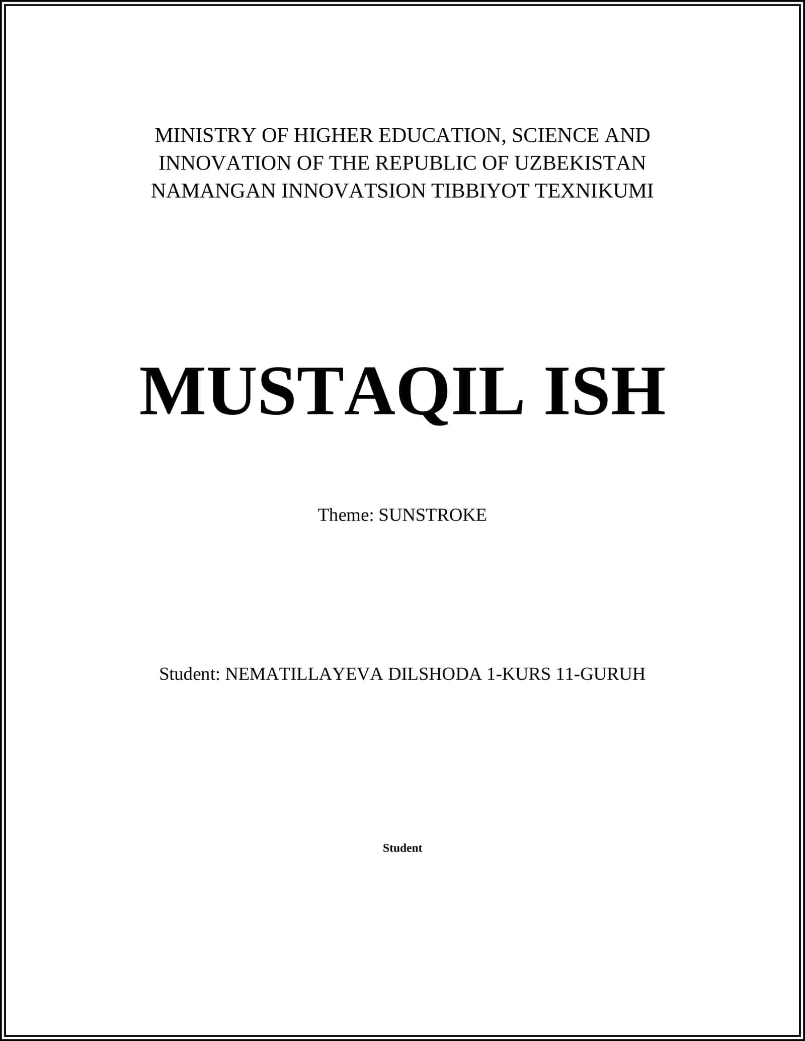 SUNSTROKE 1