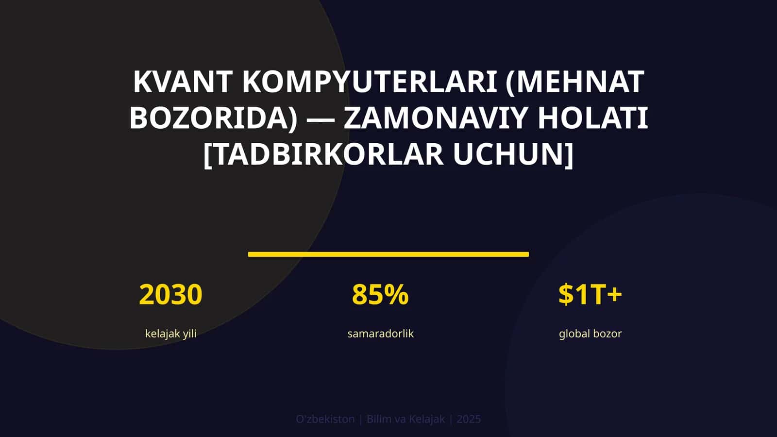 KVANT KOMPYUTERLARI (MEHNAT BOZORIDA) — ZAMONAVIY HOLATI [TADBIRKORLAR UCHUN] 1