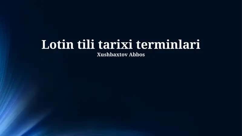 Lotin tili tarixi terminlari 1
