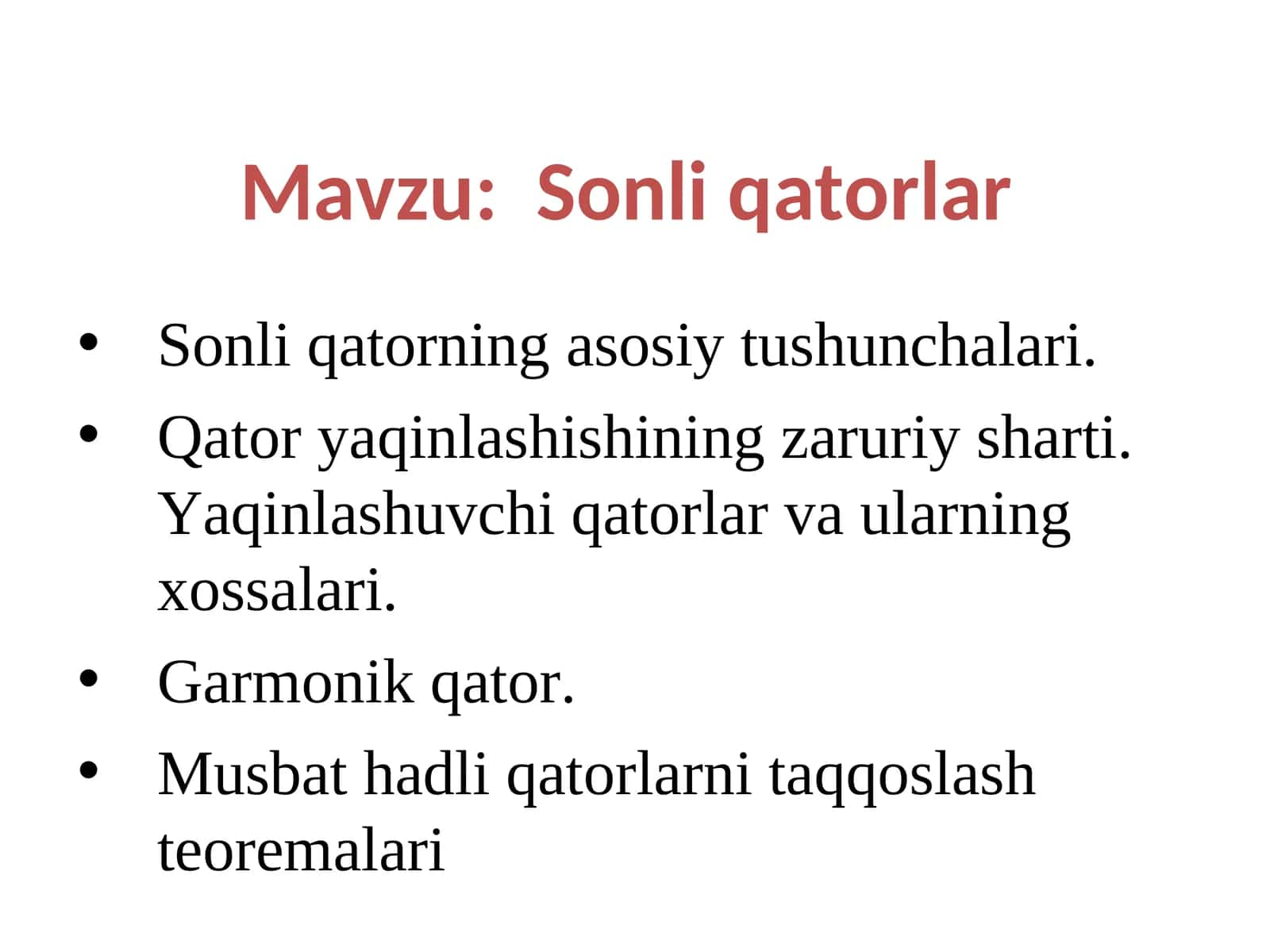 Sonli qatorlar 1