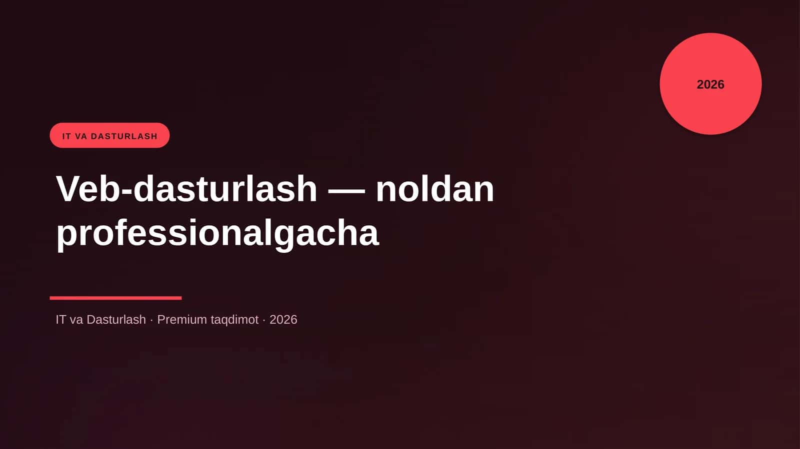 Veb-dasturlash — noldan professionalgacha 1
