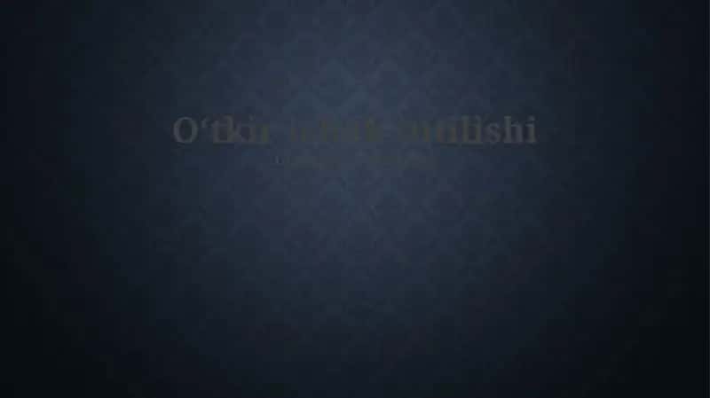 Oʻtkir ichak tutilishi 1