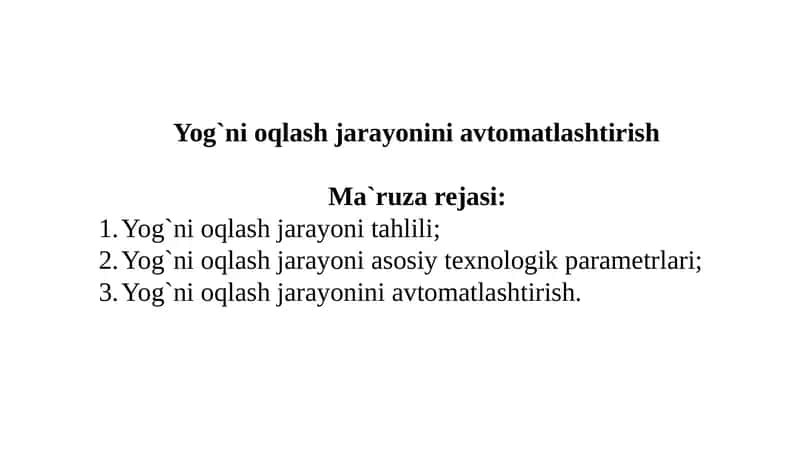 Yog`nioqlash jarayonini avtomatlashtirish 1