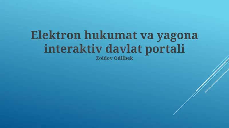 E-hukumat va yagona interaktiv davlat portali 1