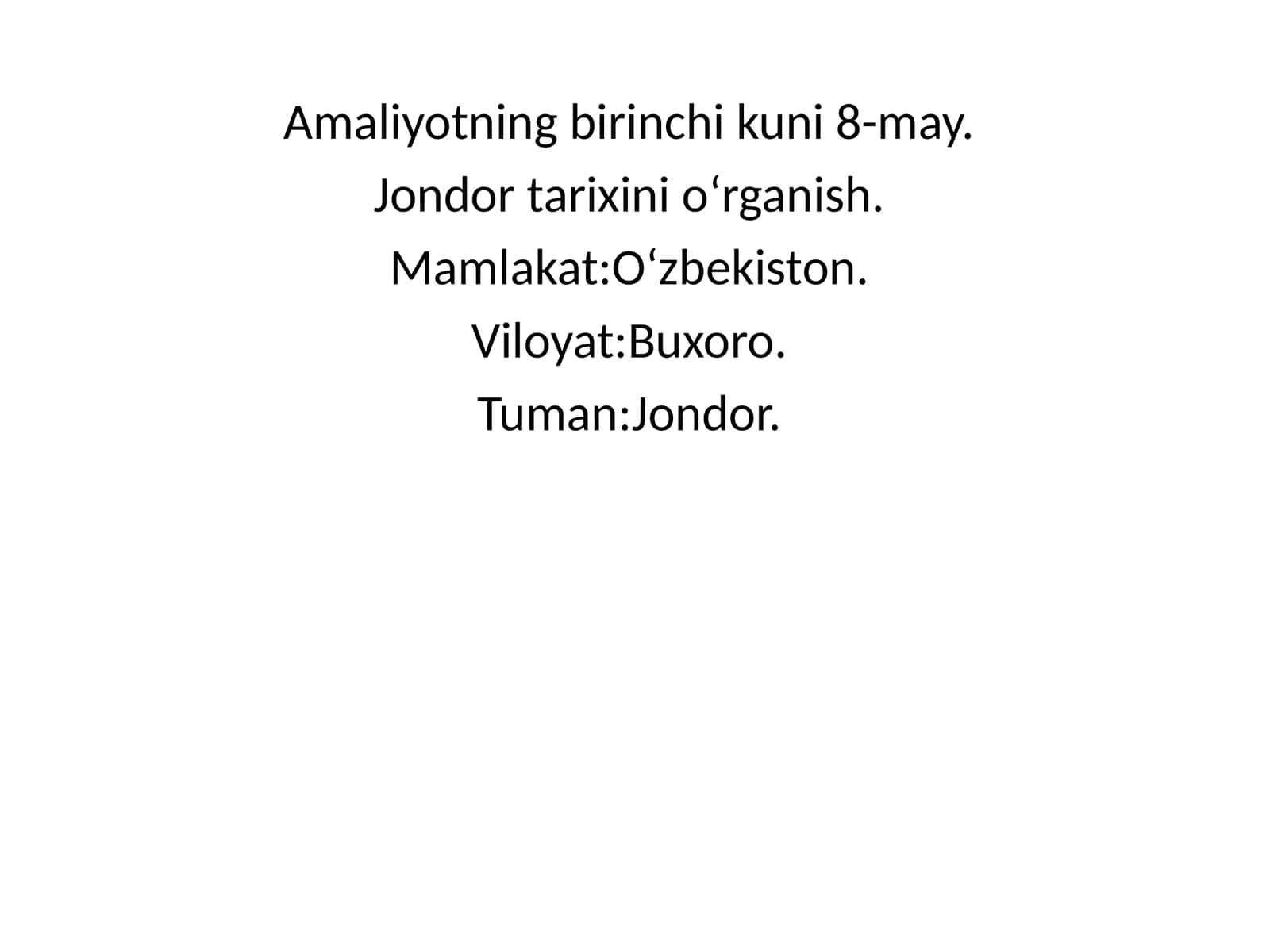 Jondor Tumani Haqida Malumot 1