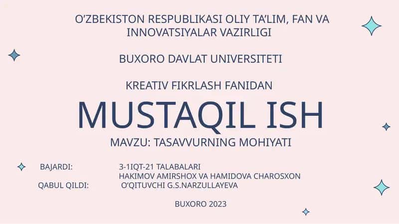 TASAVVURNING MOHIYATI 1