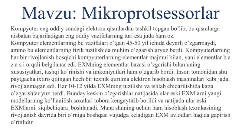 Mikroprotsessorlar 1