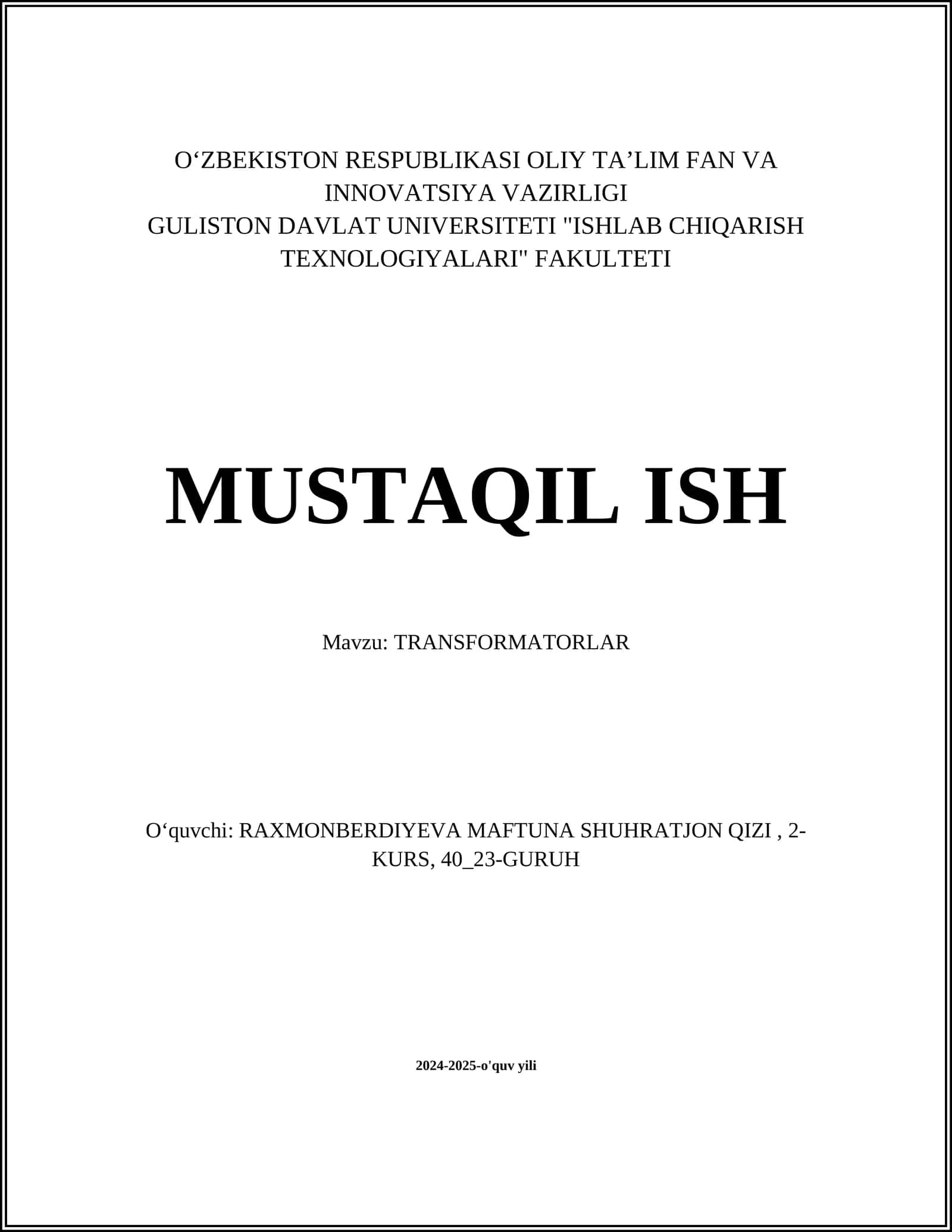 TRANSFORMATORLAR 1