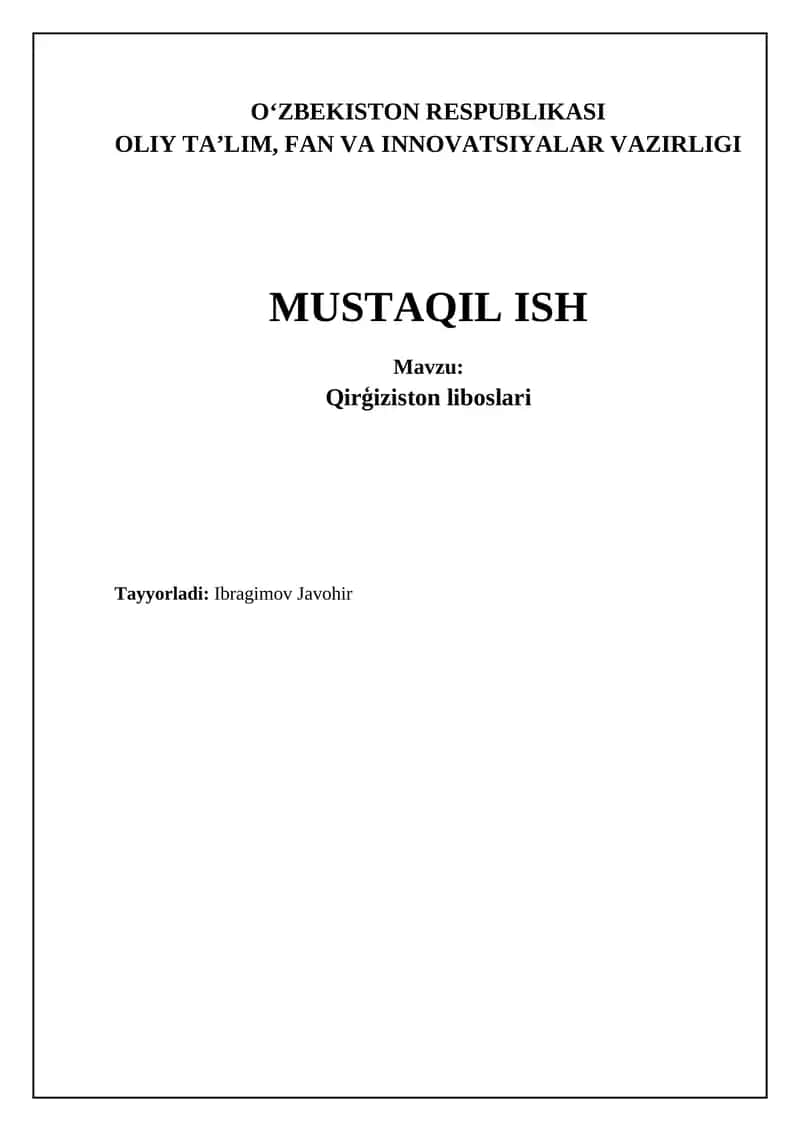 Qirģiziston liboslari 1