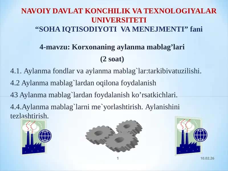 Aylanma mablag’lari 1