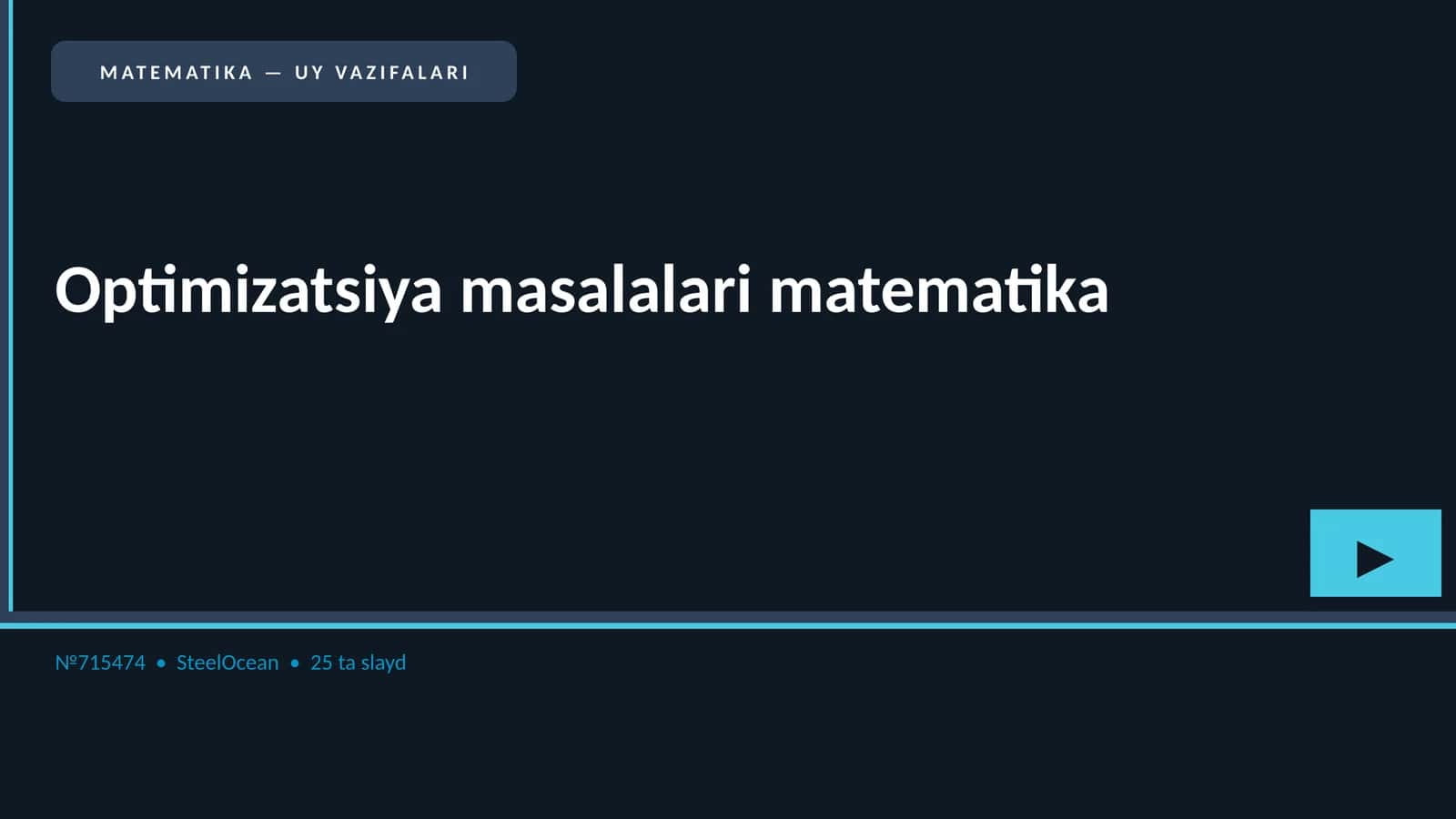 MATEMATIKA — UY VAZIFALARI 1