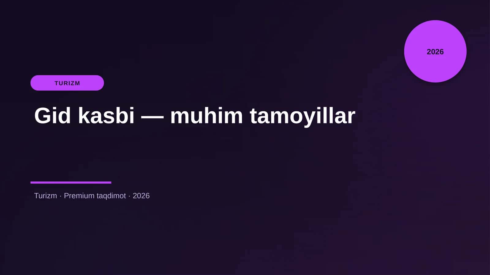 Gid kasbi — muhim tamoyillar 1