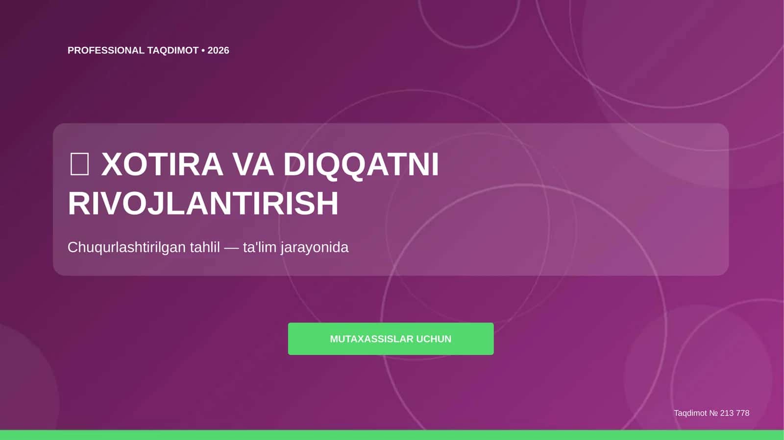 PROFESSIONAL TAQDIMOT • 2026 1
