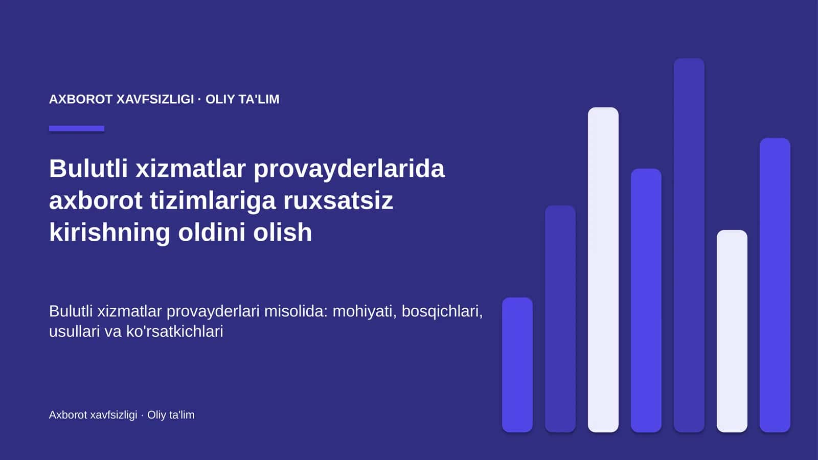 Axborot xavfsizligi · Oliy ta'lim 1