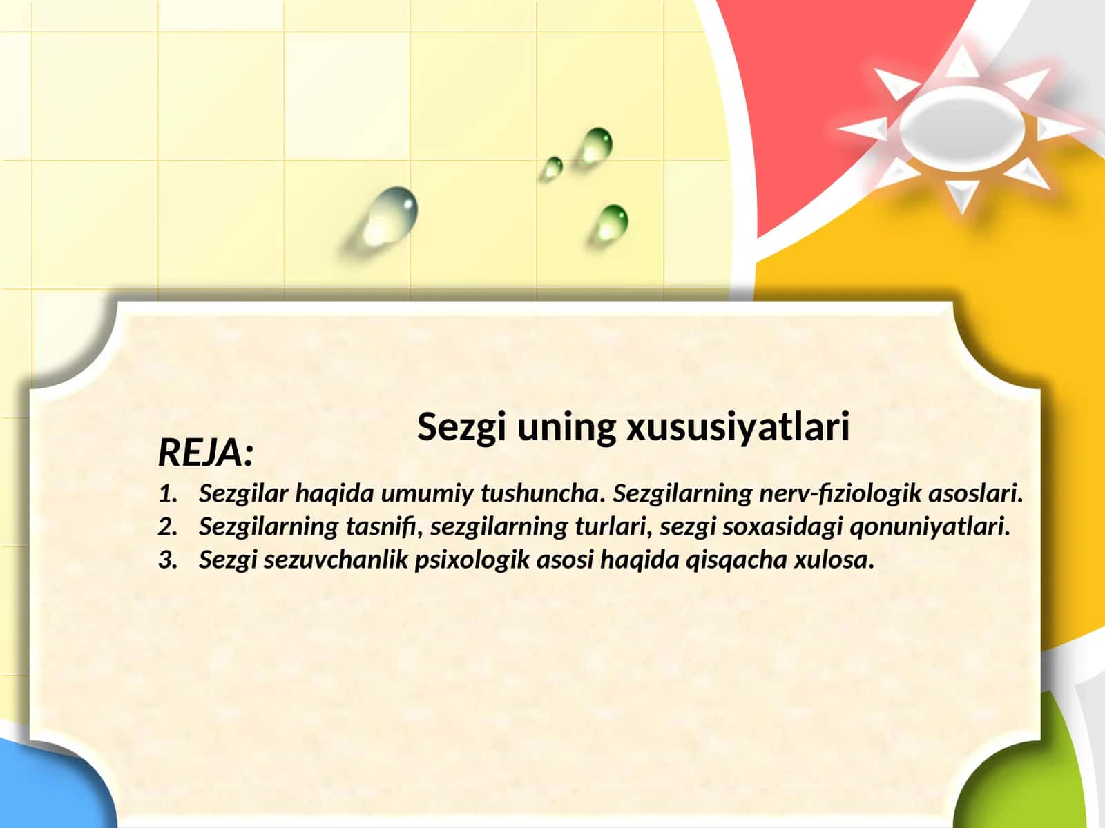 Sezgi uning xususiyatlari 1