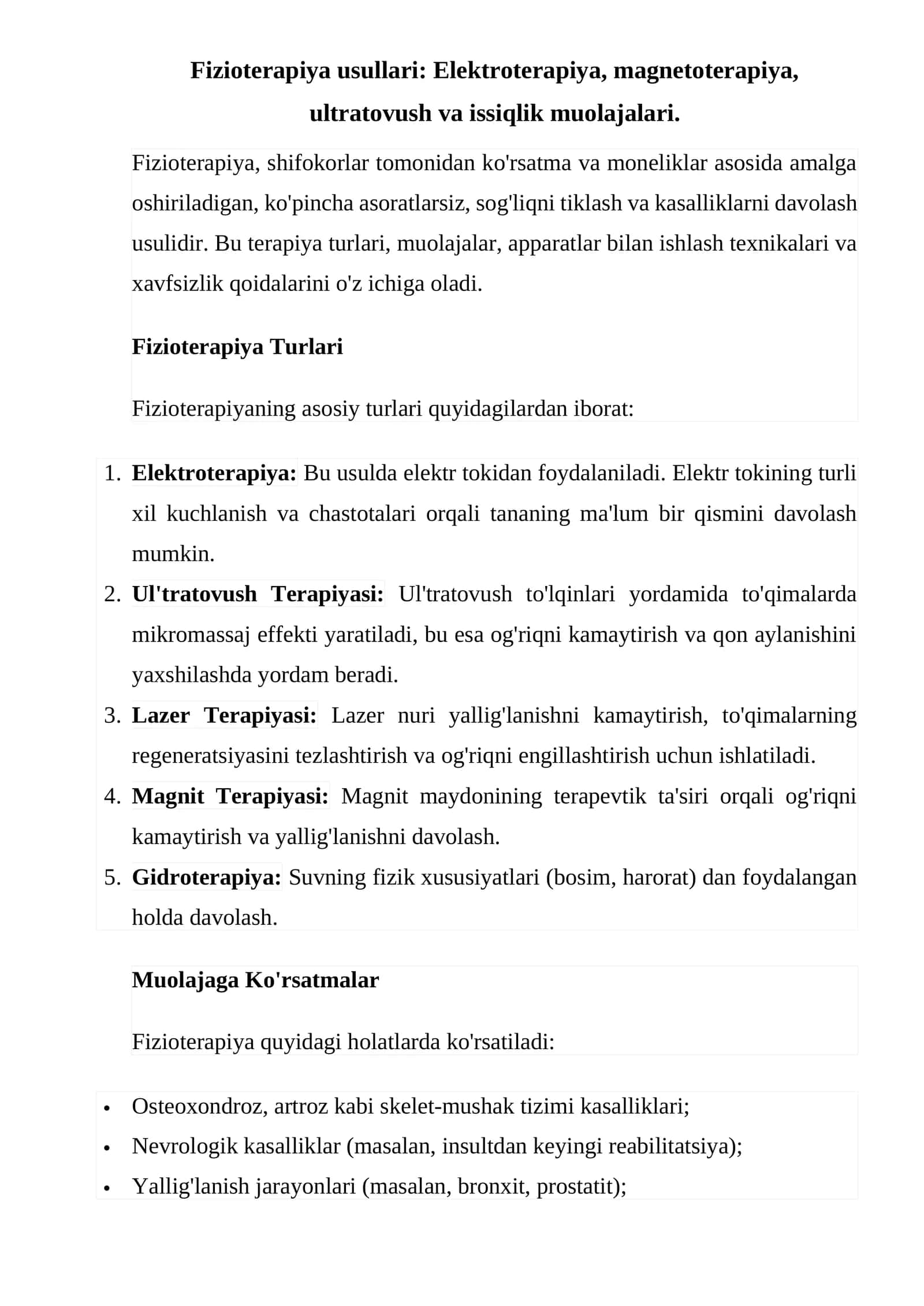 Fizioterapiya usullari 1