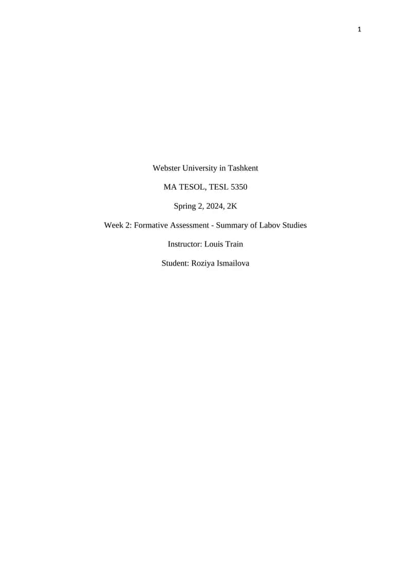 Labov studies 1