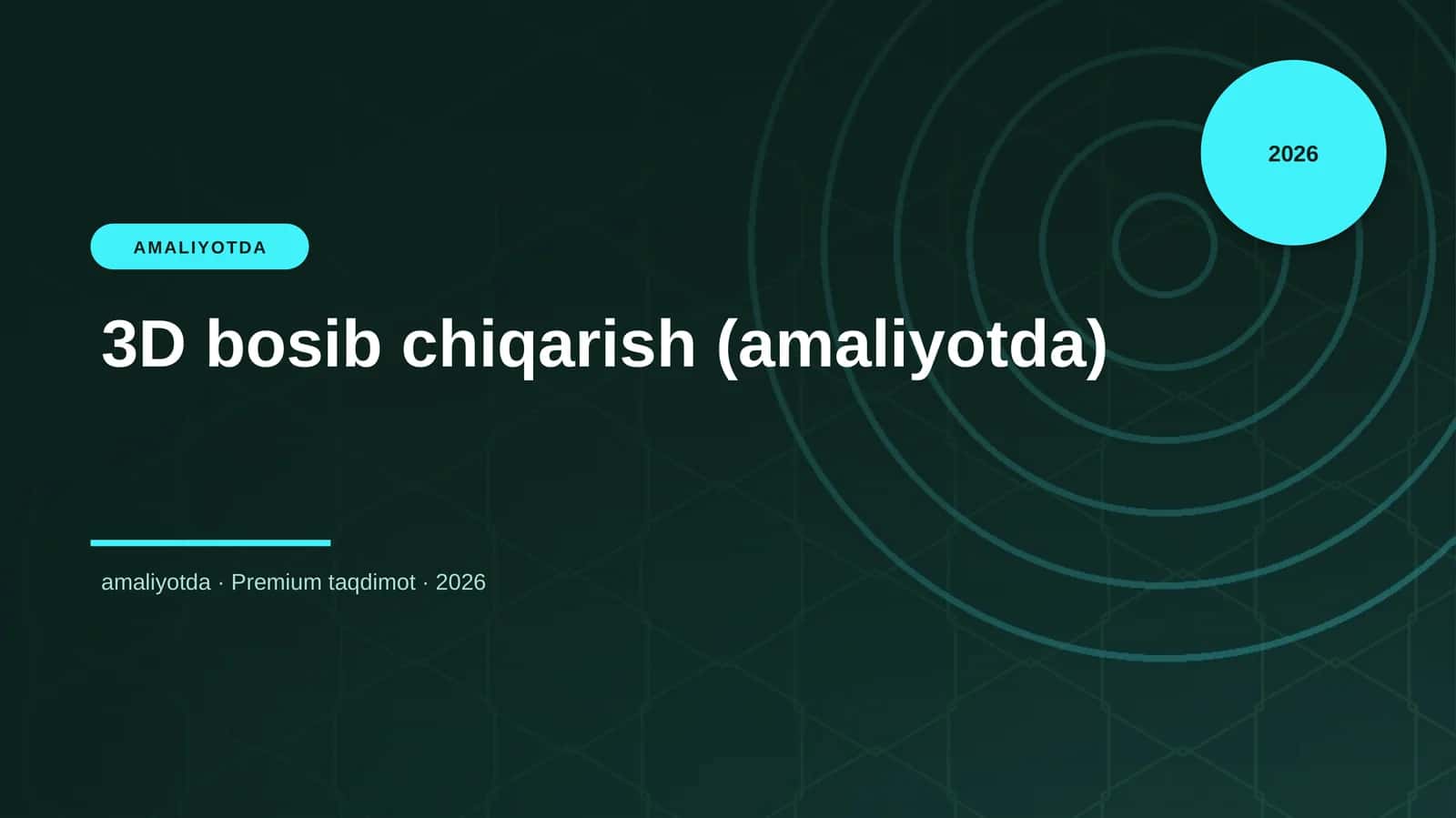 3D bosib chiqarish (amaliyotda) 1