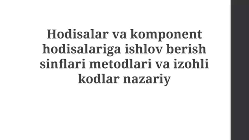 Hodisalar 1