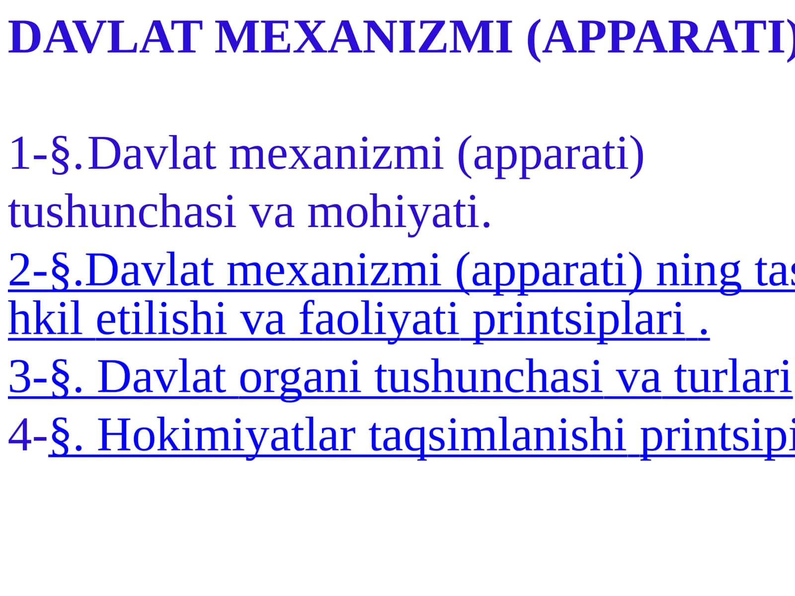 DAVLATMEXANIZMI (APPARATI) 1